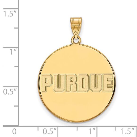 14k Yellow Gold Purdue XL Script Disc Pendant